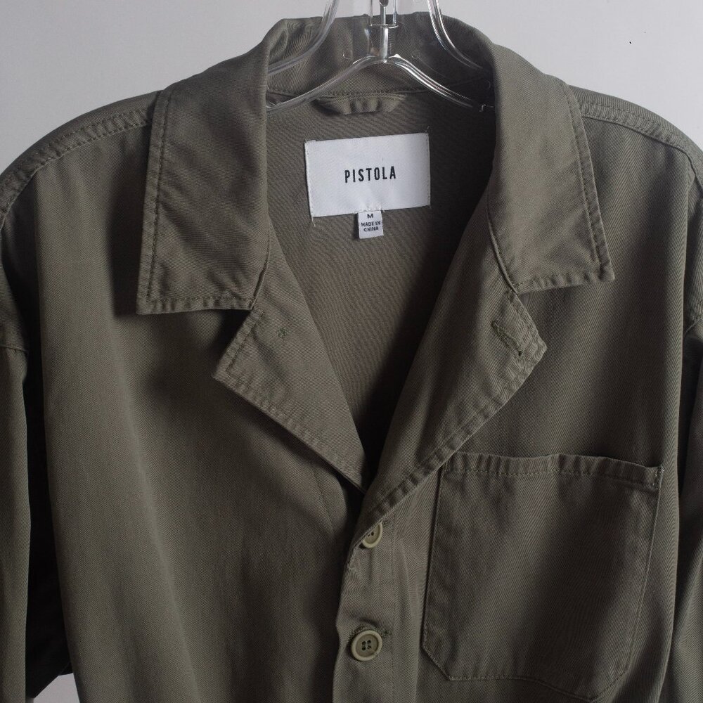 Olive Drab Green Pistola Long Sleeve Shorts Romper M - Picture 2 of 7